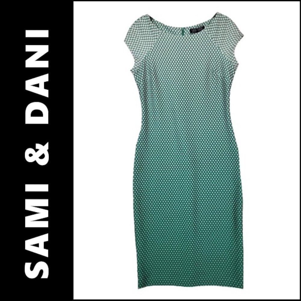 Sami & Dani Dress Size 6 Women Short Sleeve Sheath Polka Formal